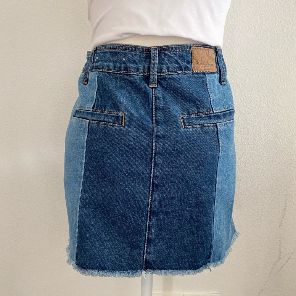 AE color block denim mini skirts.🤍 - Picture 6 of 9